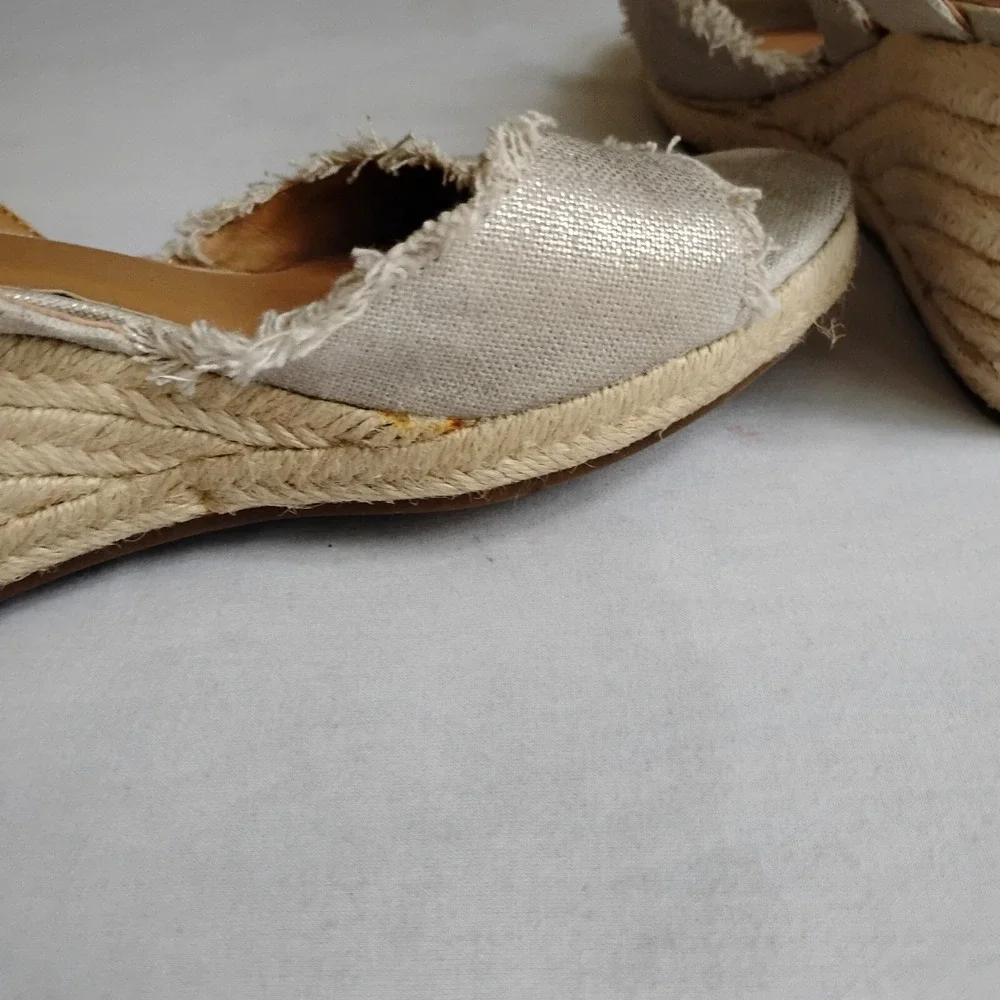 Lucky Brand Sandals 9.5 Mindra‎ Espadrille Wedge Beach Boho Resort